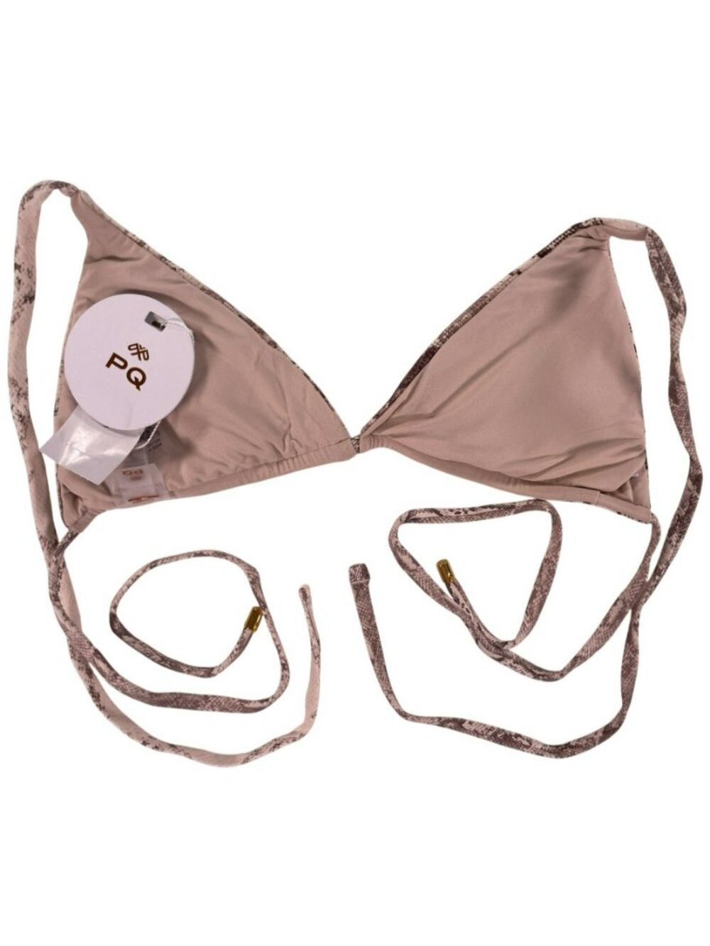 PQ Swim Paige Triangle Bikini Top Python Size Large MSRP $84 NEW - Picture 2 of 7